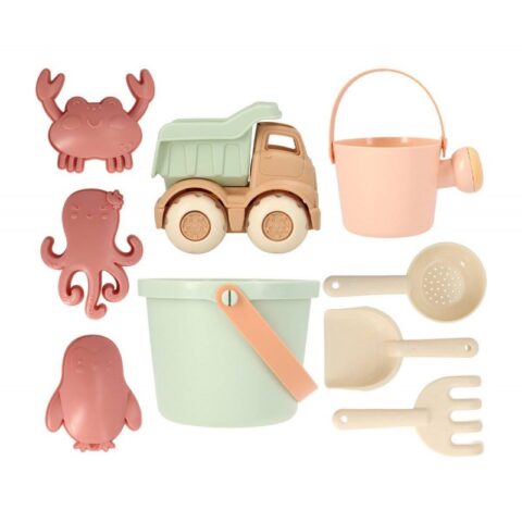 set de juguetes de playa monneka con camion cubo sage piezas