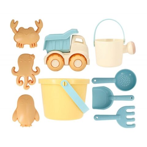 set de juguetes de playa monneka con camion cubo yellow piezas